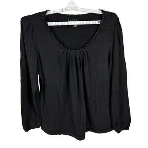 Basic Editions Womens Black Long Sleeve Top Size XL